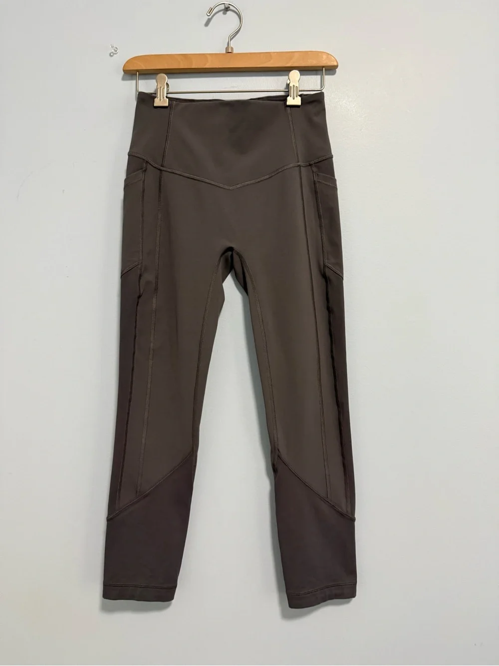 Lululemon All The Right Places Crop Leggings Gray Size 6 23” Side Pockets